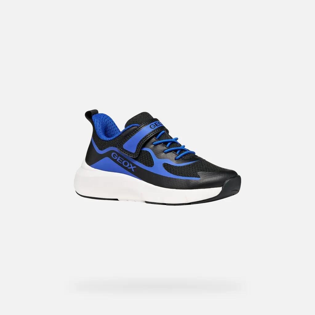 Baskets Garçon J PRO-RAN BOY Noir/Bleu Roi 4/7