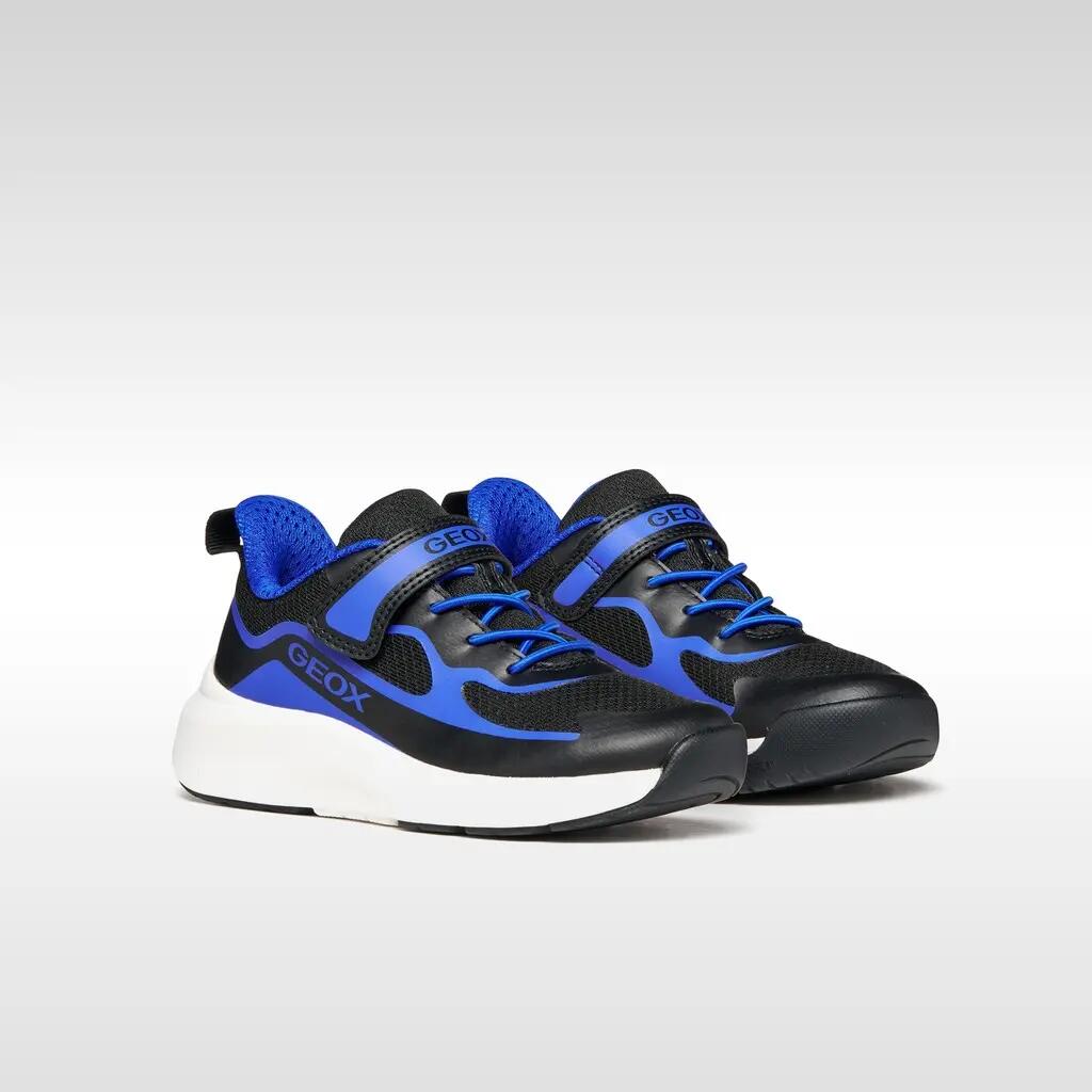 Baskets Garçon J PRO-RAN BOY Noir/Bleu Roi 3/7