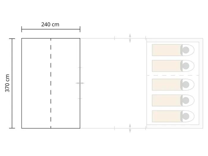 Gebraucht - Vorzelt für Tunnelzelt Gotland 5 Protect - Canopy für Zelt 15/15