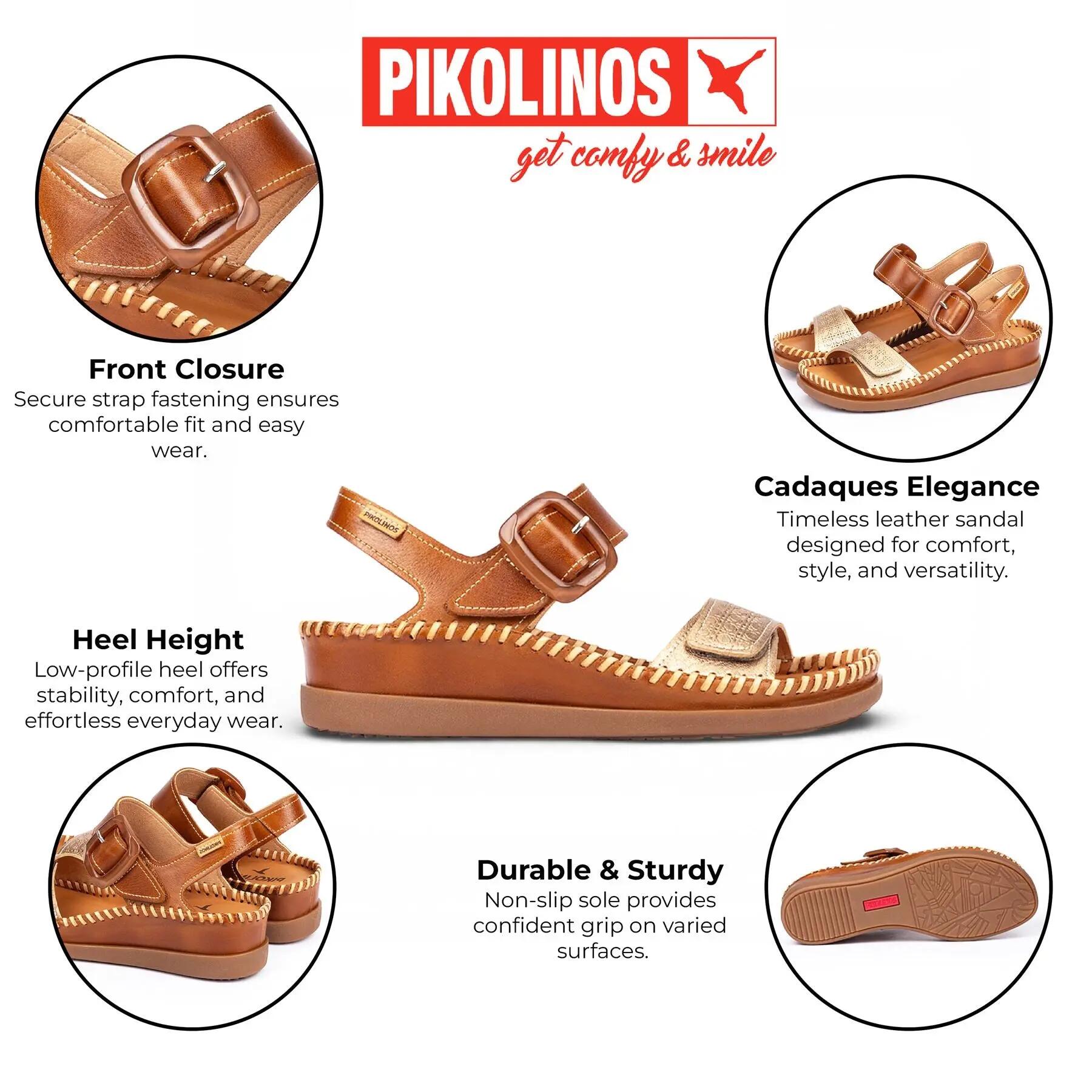 Pikolinos Womens Leather Lightweight Summer Wedge Sandals - Cadaques 2/8