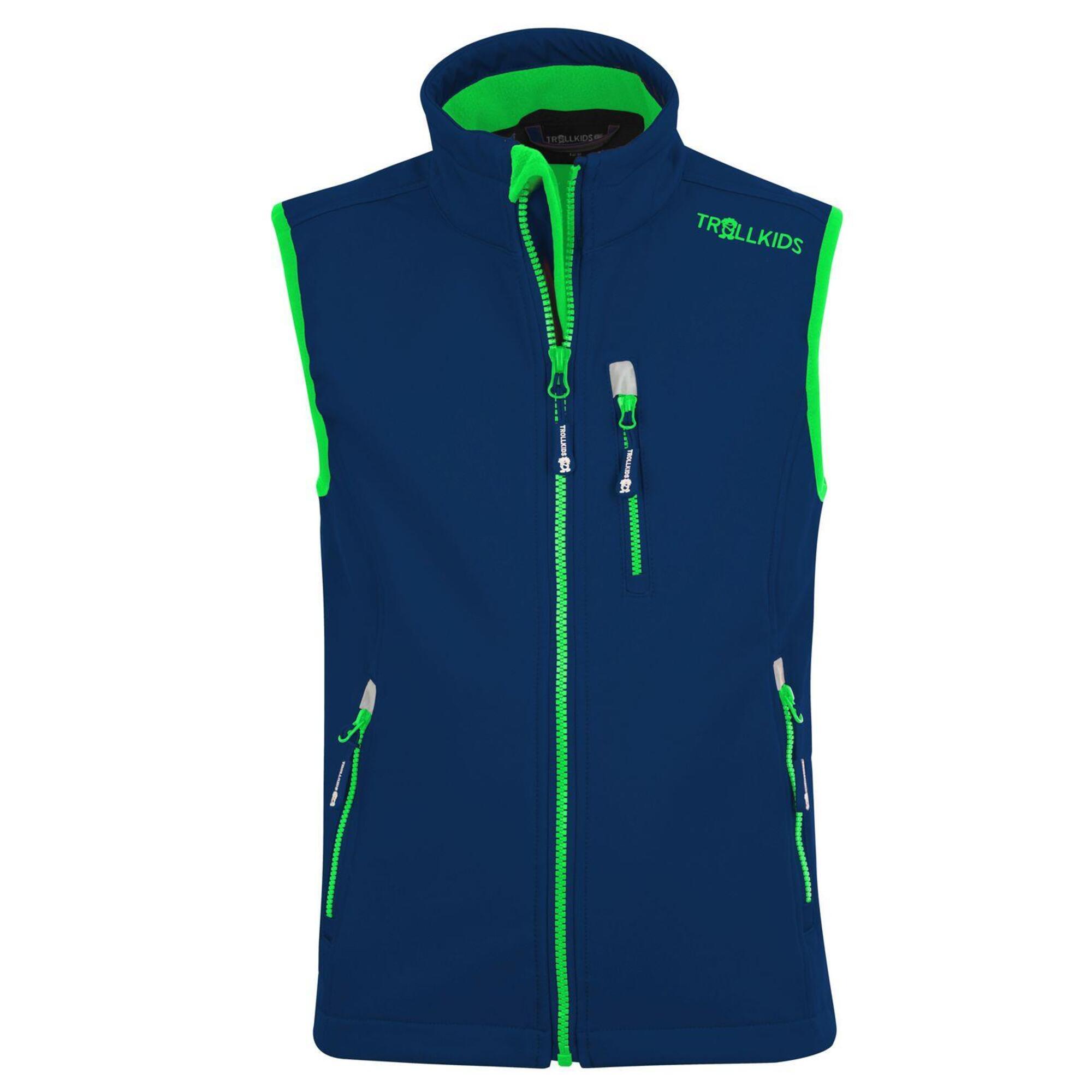 Children's Trollfjord waterproof vest navy blue / light green