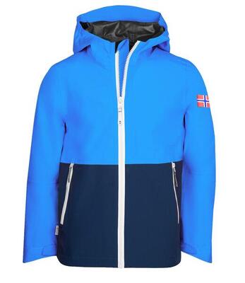 Kinder Regenjacke Haugesund Limegelb/Petrolblau