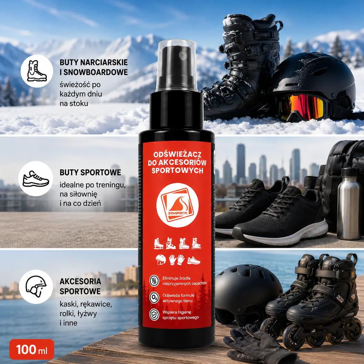Odświeżacz do butów i akcesoriów sportowych SnowSport 100 ml 2/6