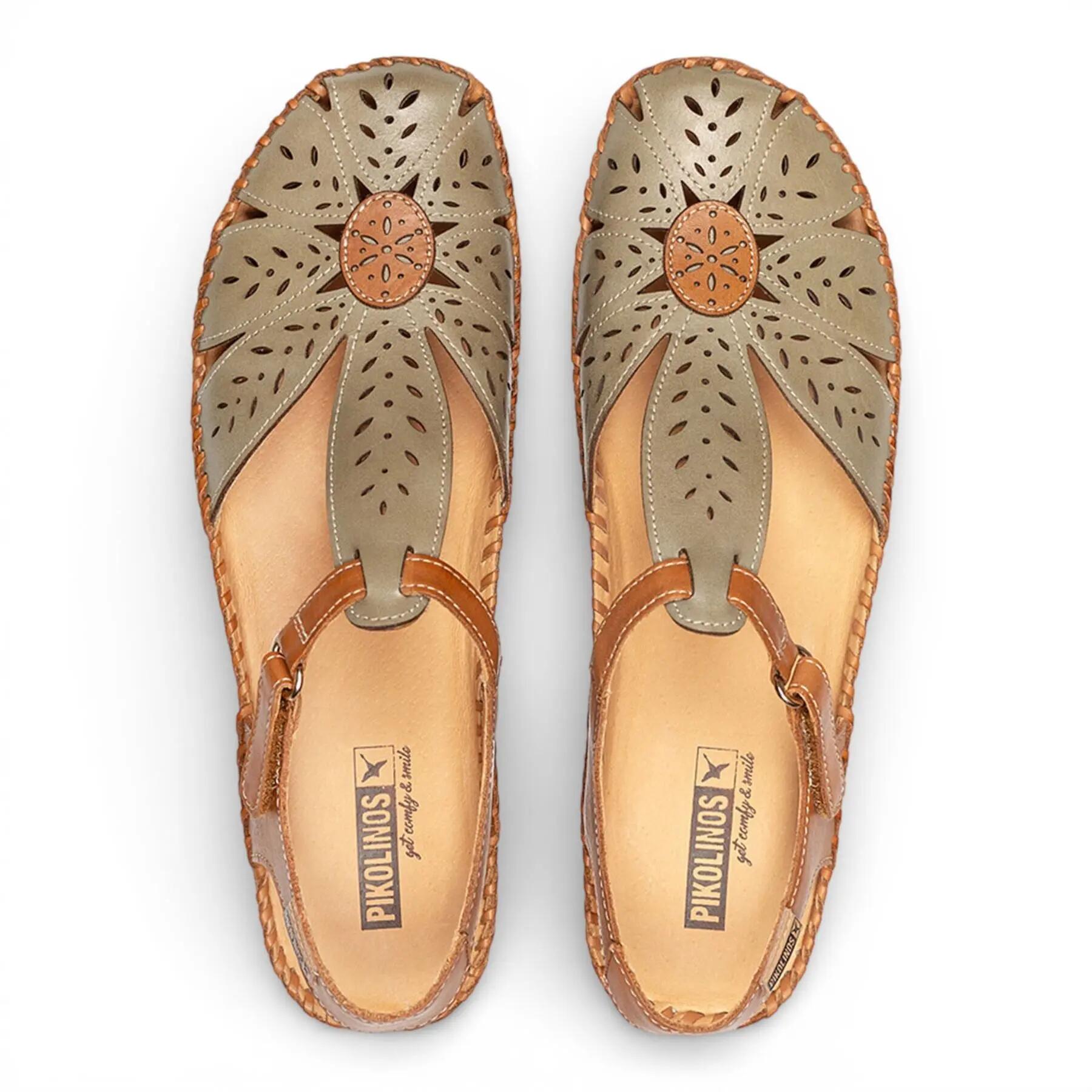 Pikolinos Womens Leather Cushioned Wedge Sandal Shoes - P-Vallarta 7/8