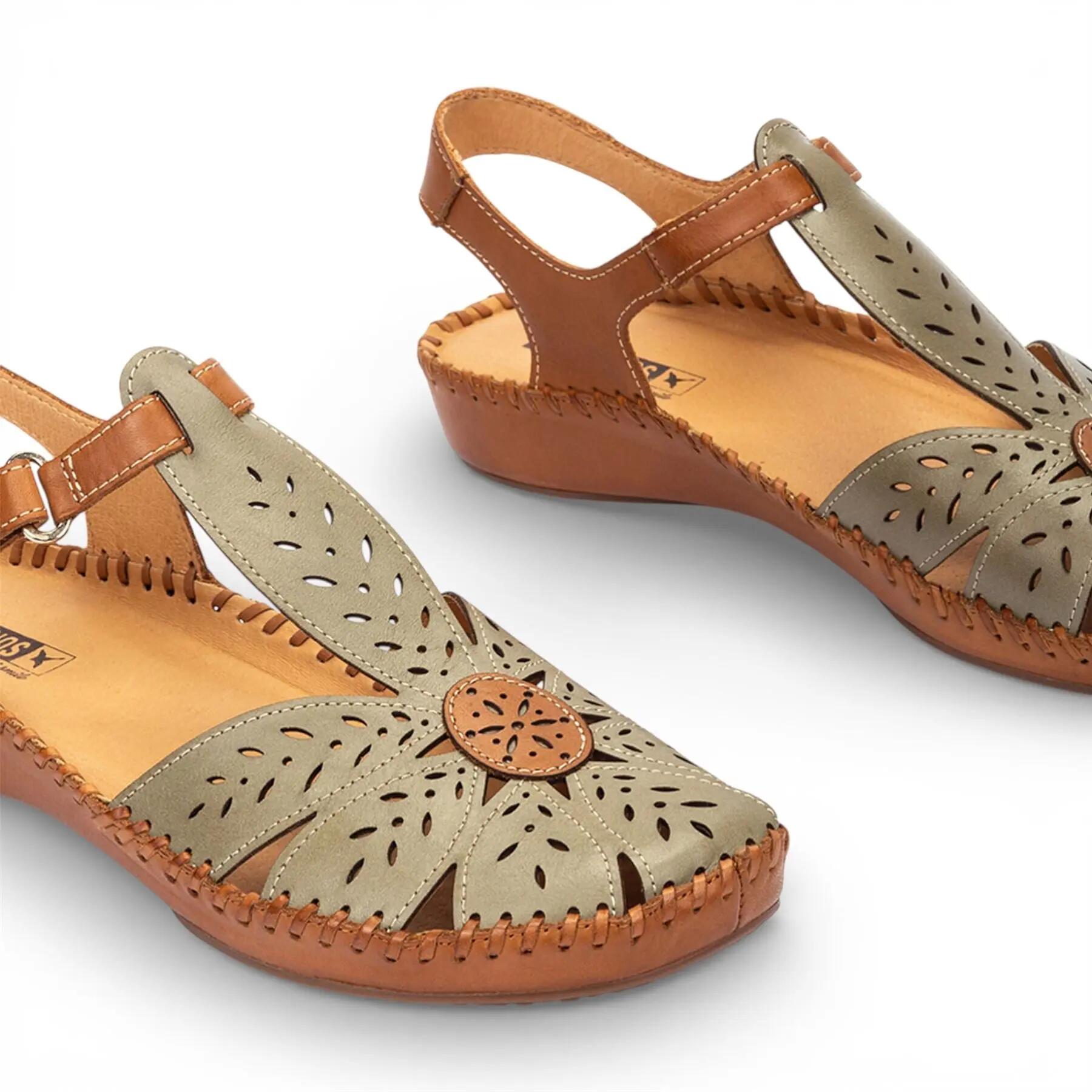 Pikolinos Womens Leather Cushioned Wedge Sandal Shoes - P-Vallarta 5/8