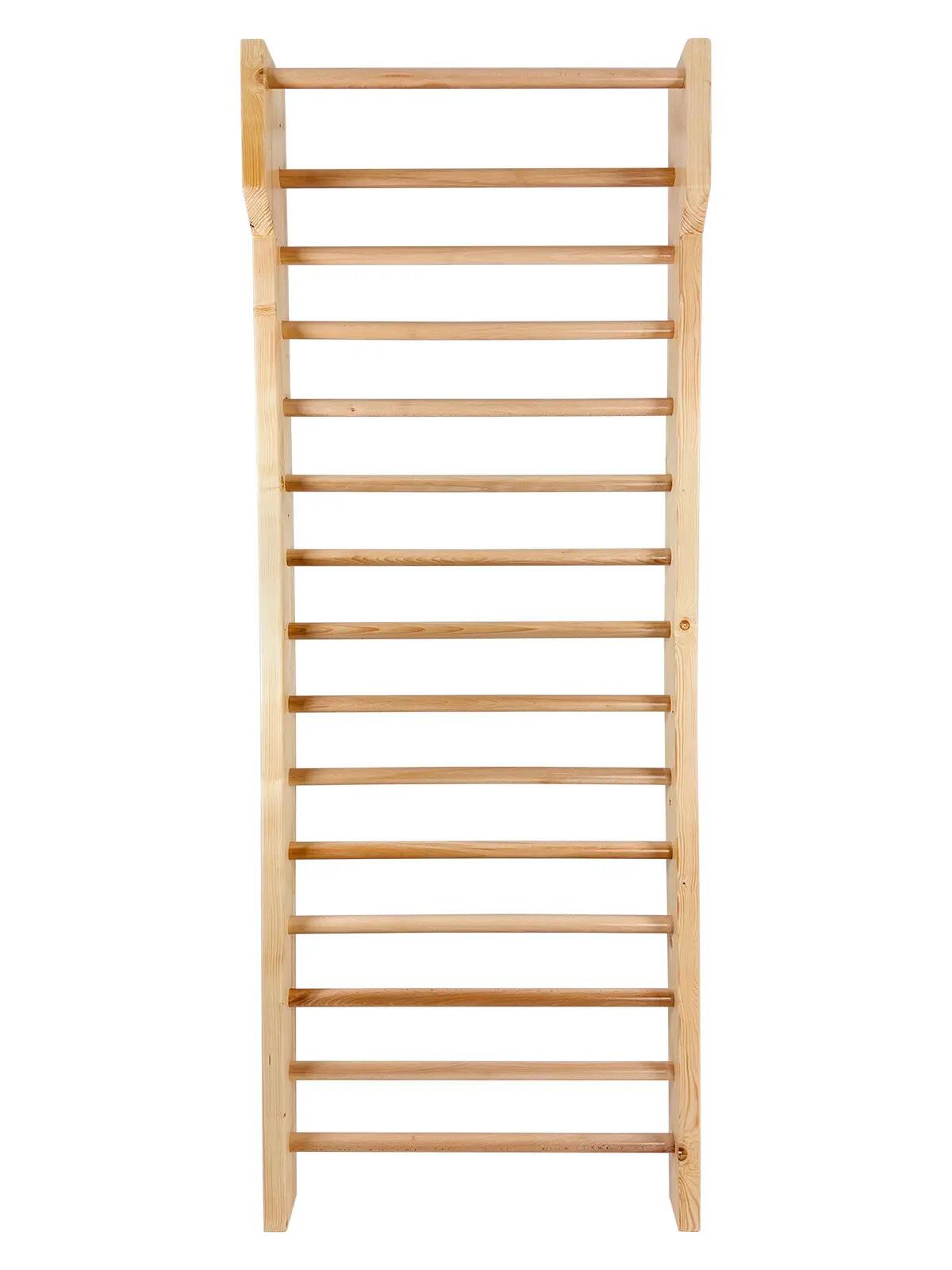 Drabinka gimnastyczna drewniana z drążkiem UNDERFIT 195 x 90 cm 2/5