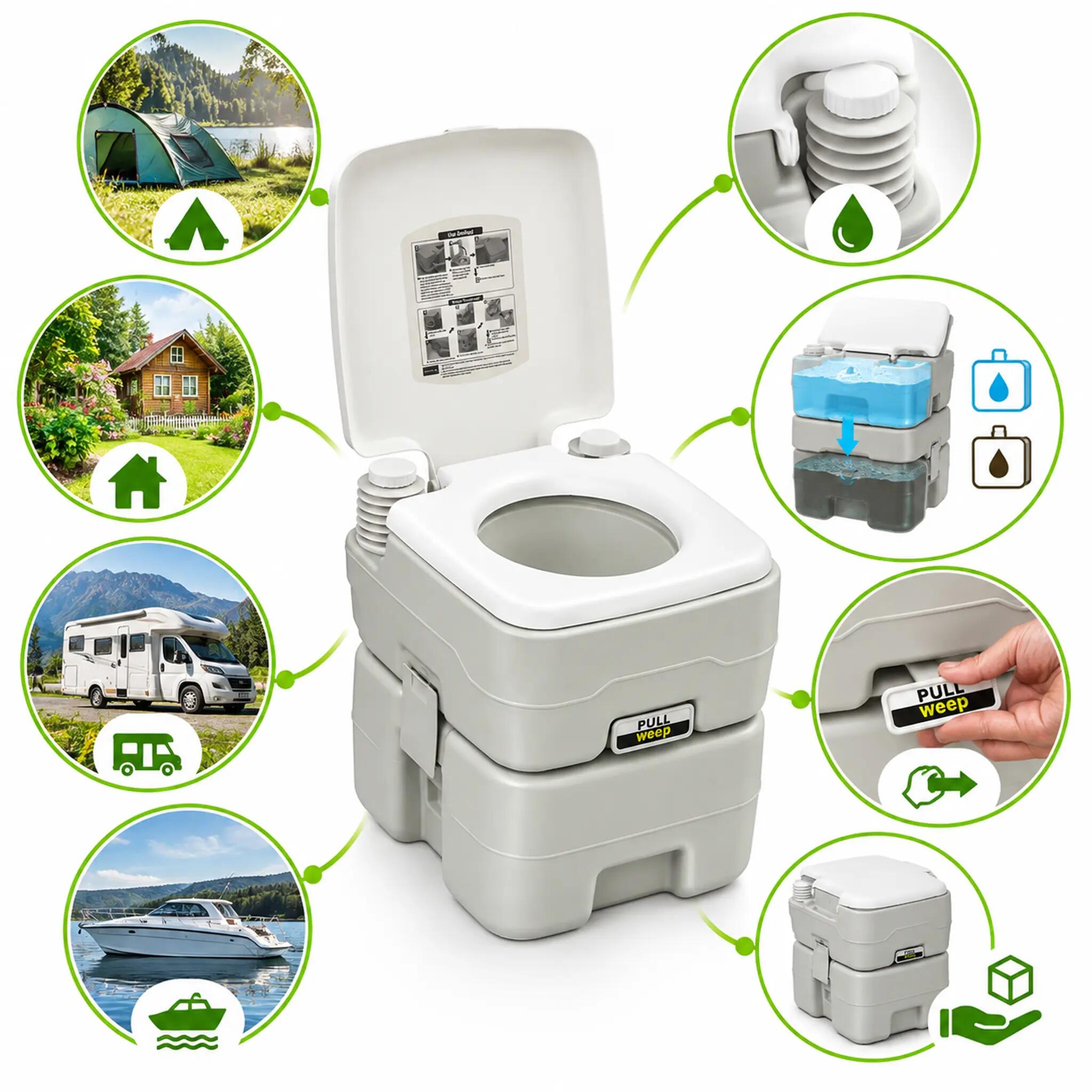 Toaleta turystyczna przenośna chemiczna 20L WC kemping działka kamper 6/12