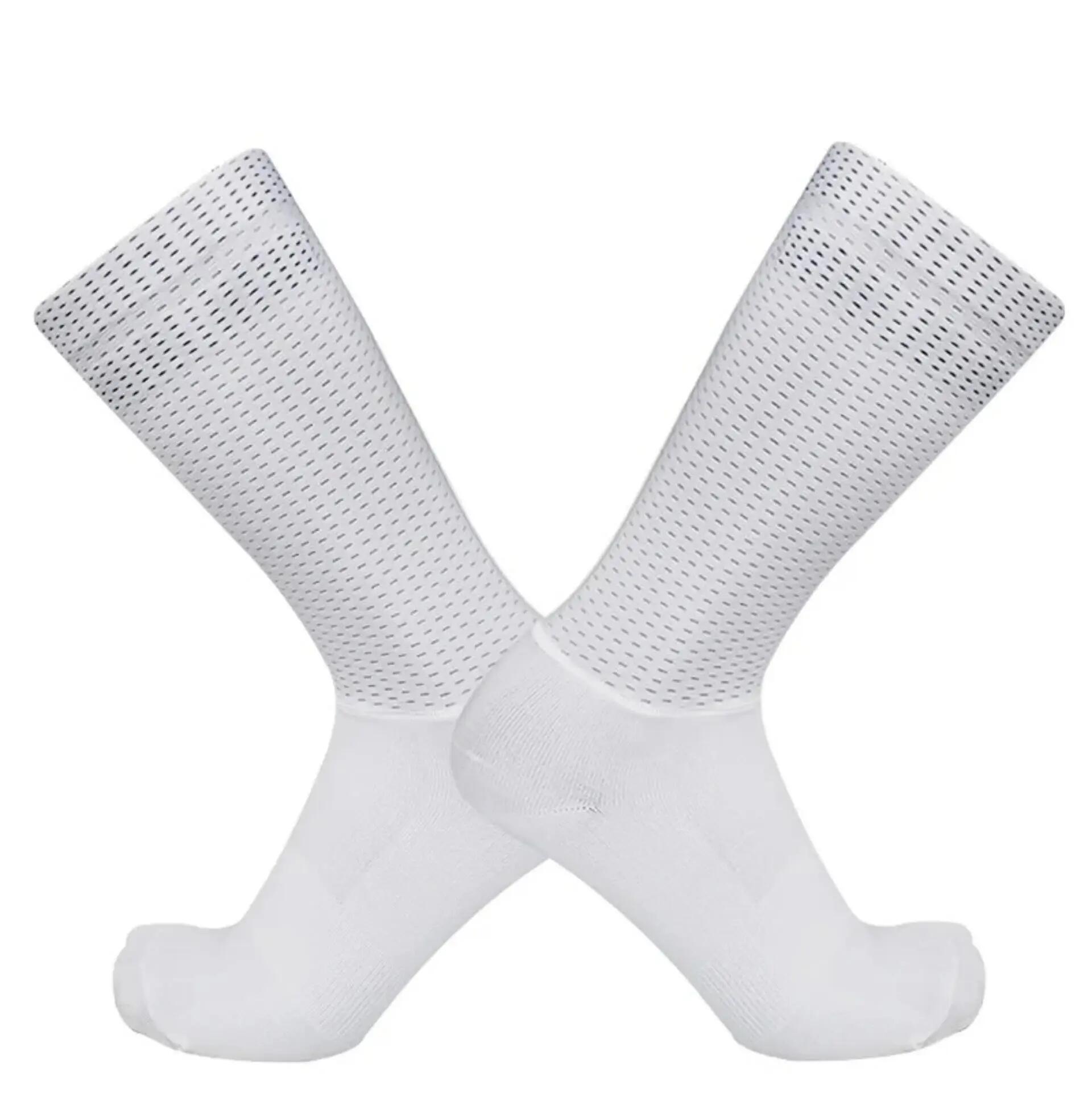Șosete ciclism respirabile ventilate și antiderapante - Alb