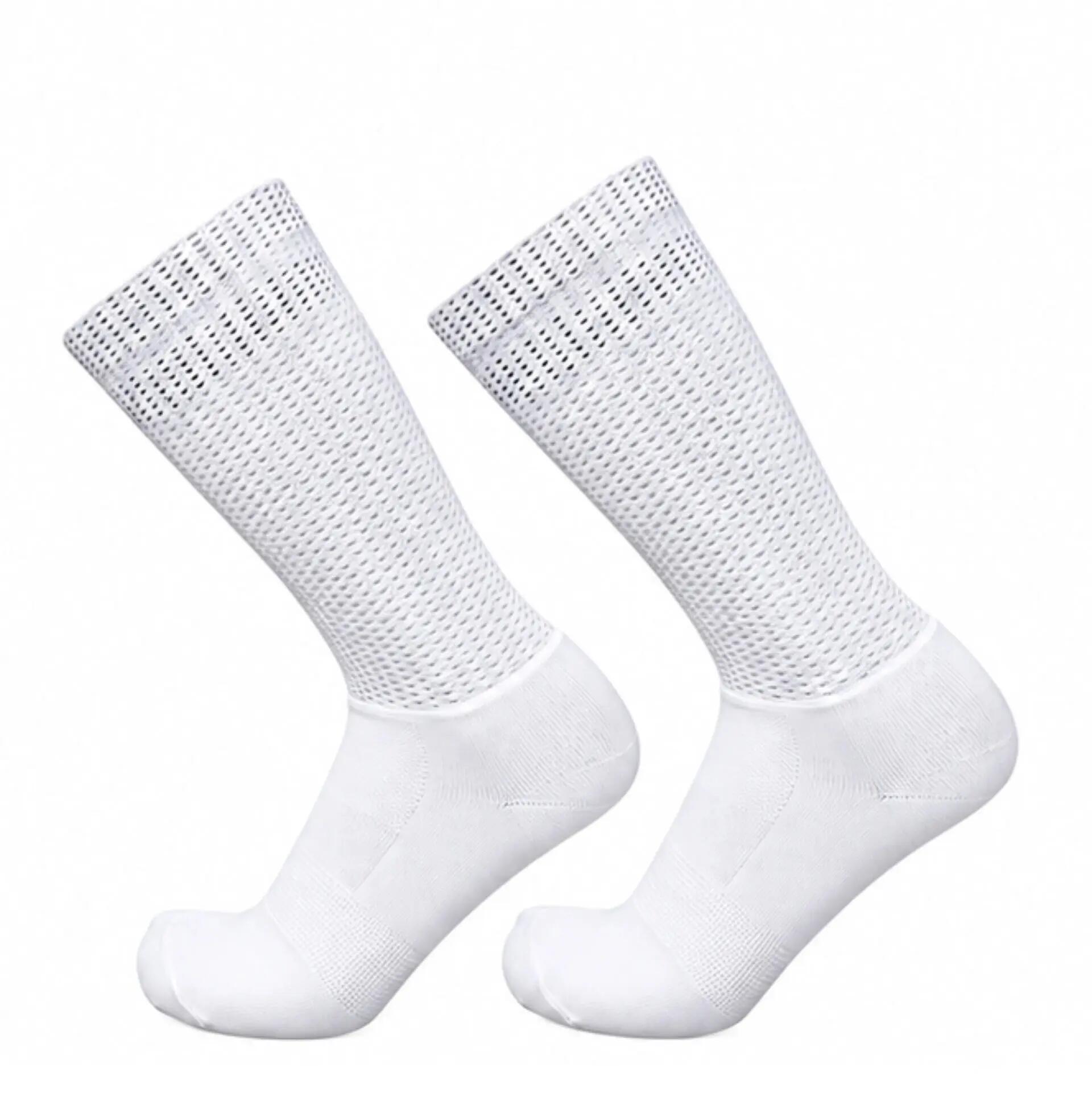 Chaussettes de cyclisme respirantes et antidérapantes - Blanc 3/5