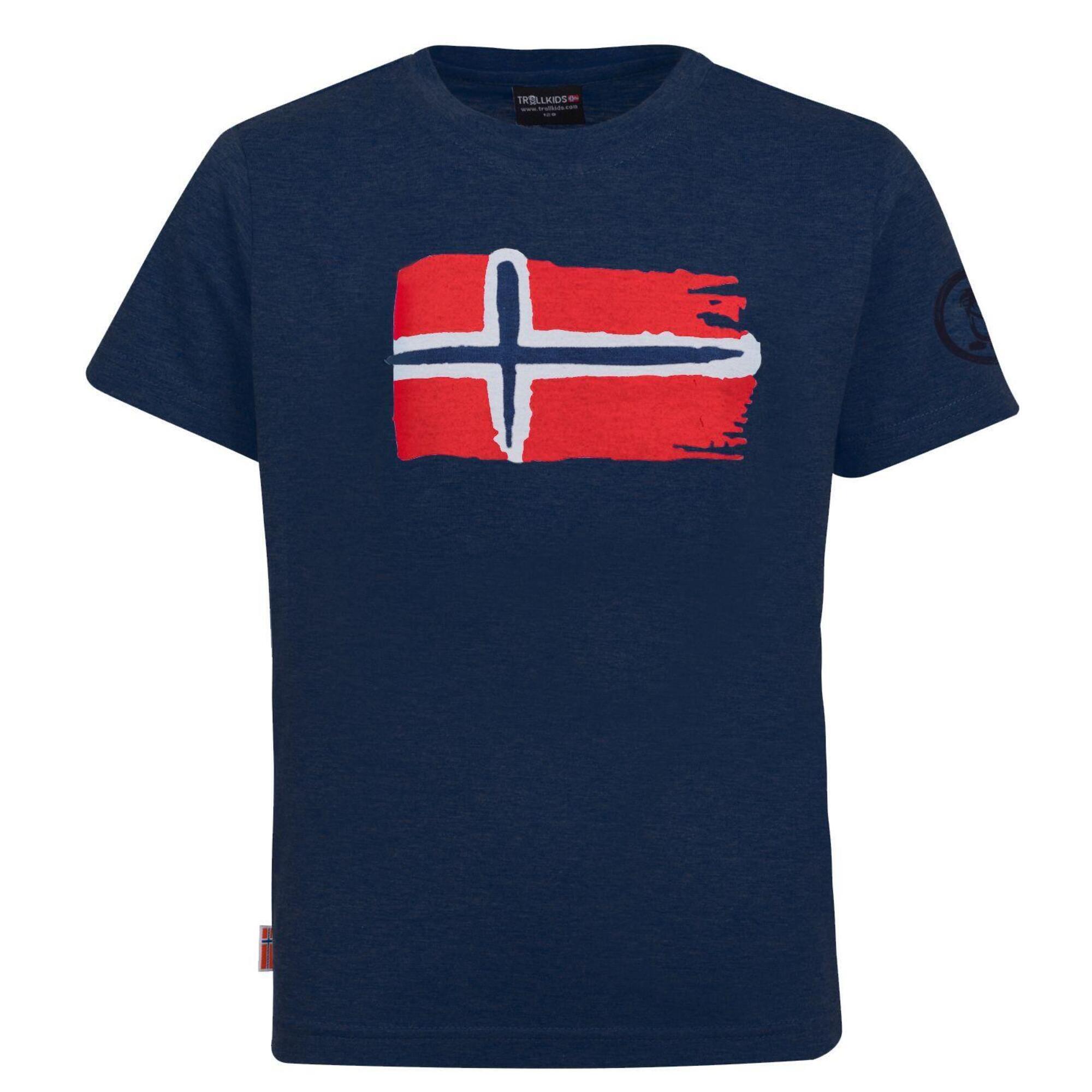 T-shirt enfants Oslo bleu marine / orange 1/2