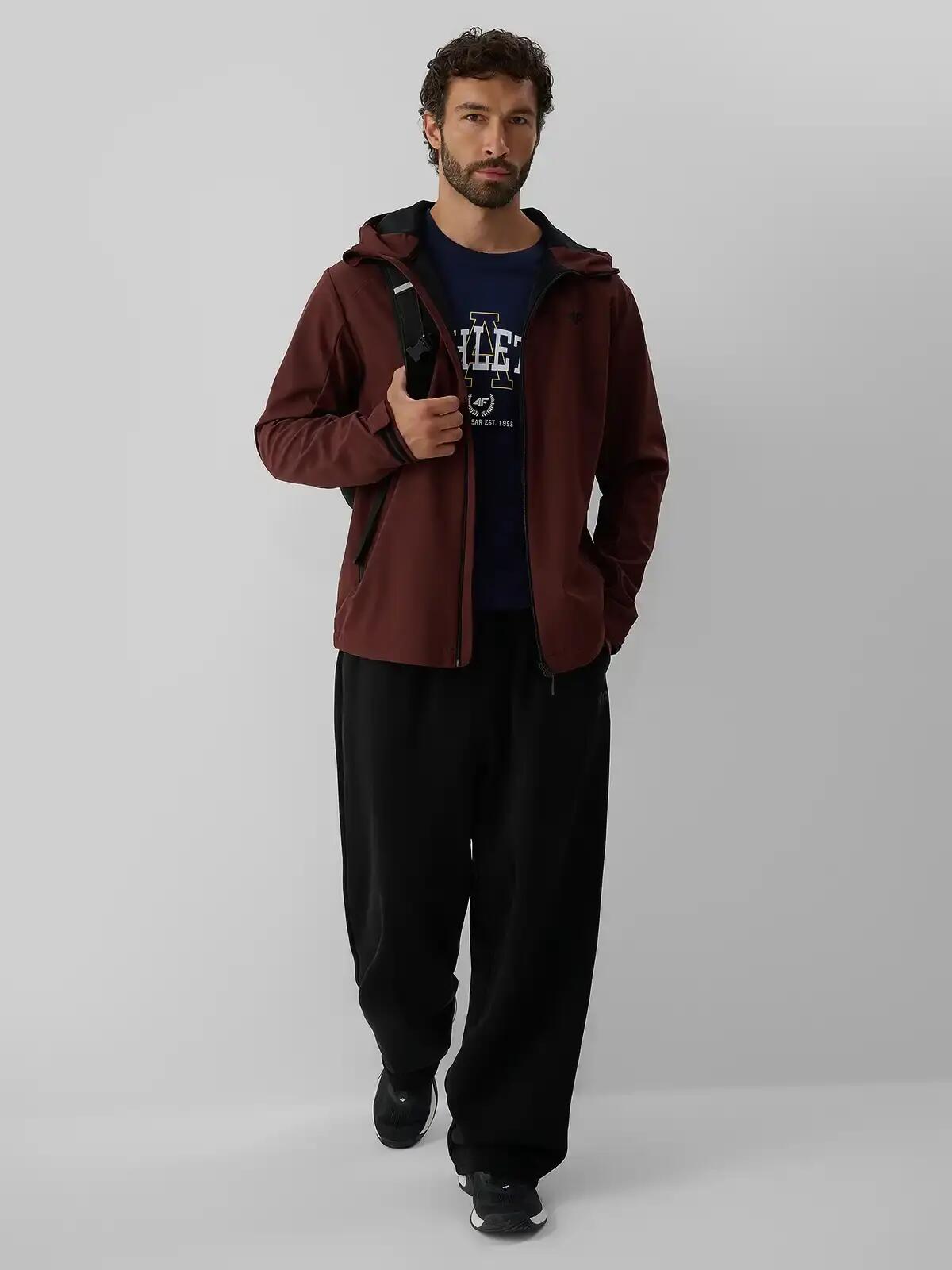 Kurtka typu softshell z kapturem męska 4F 4FWAW26TSOFM608 5/7