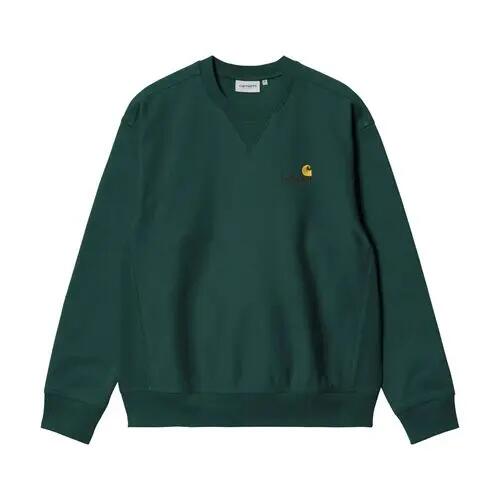 Sudadera Carhartt Verde American Script Sweatshirt Dark Fir Suave y Cálida 5/5