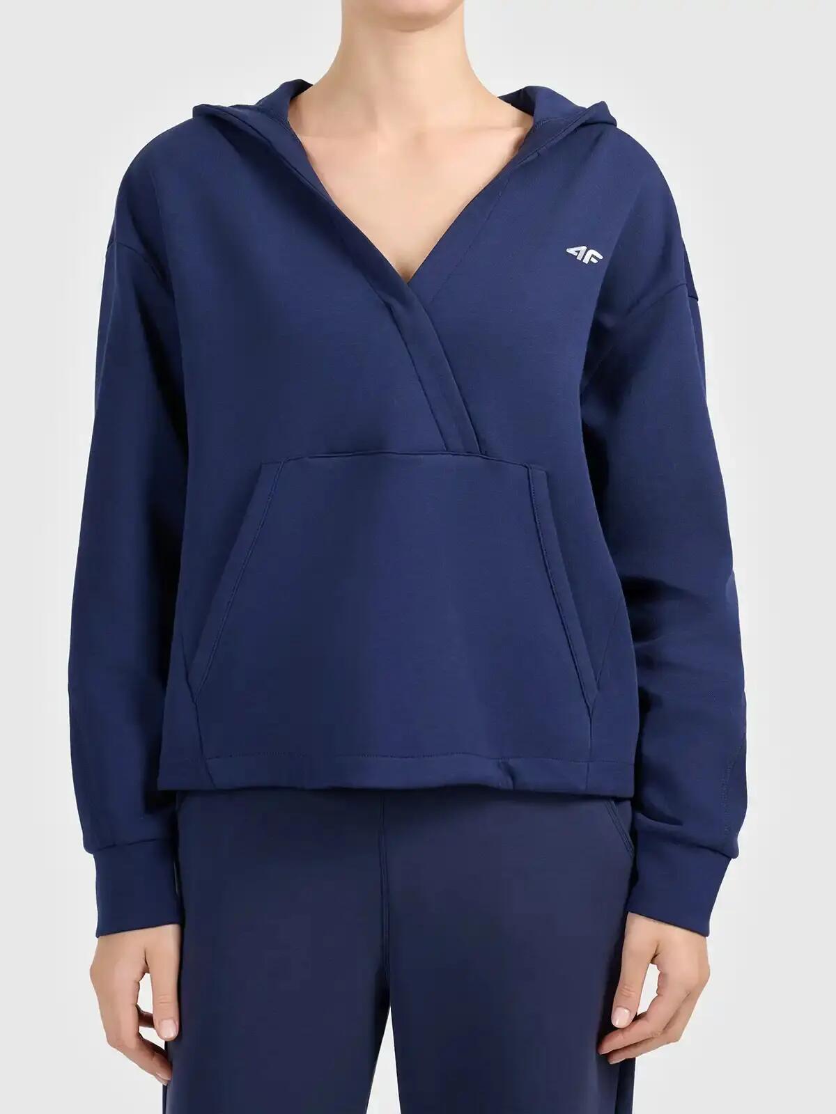 Kopertowa bluza z kapturem z bardzo miękkiej dzianiny damska 4F 4FWAW26TSWSF2661 5/5