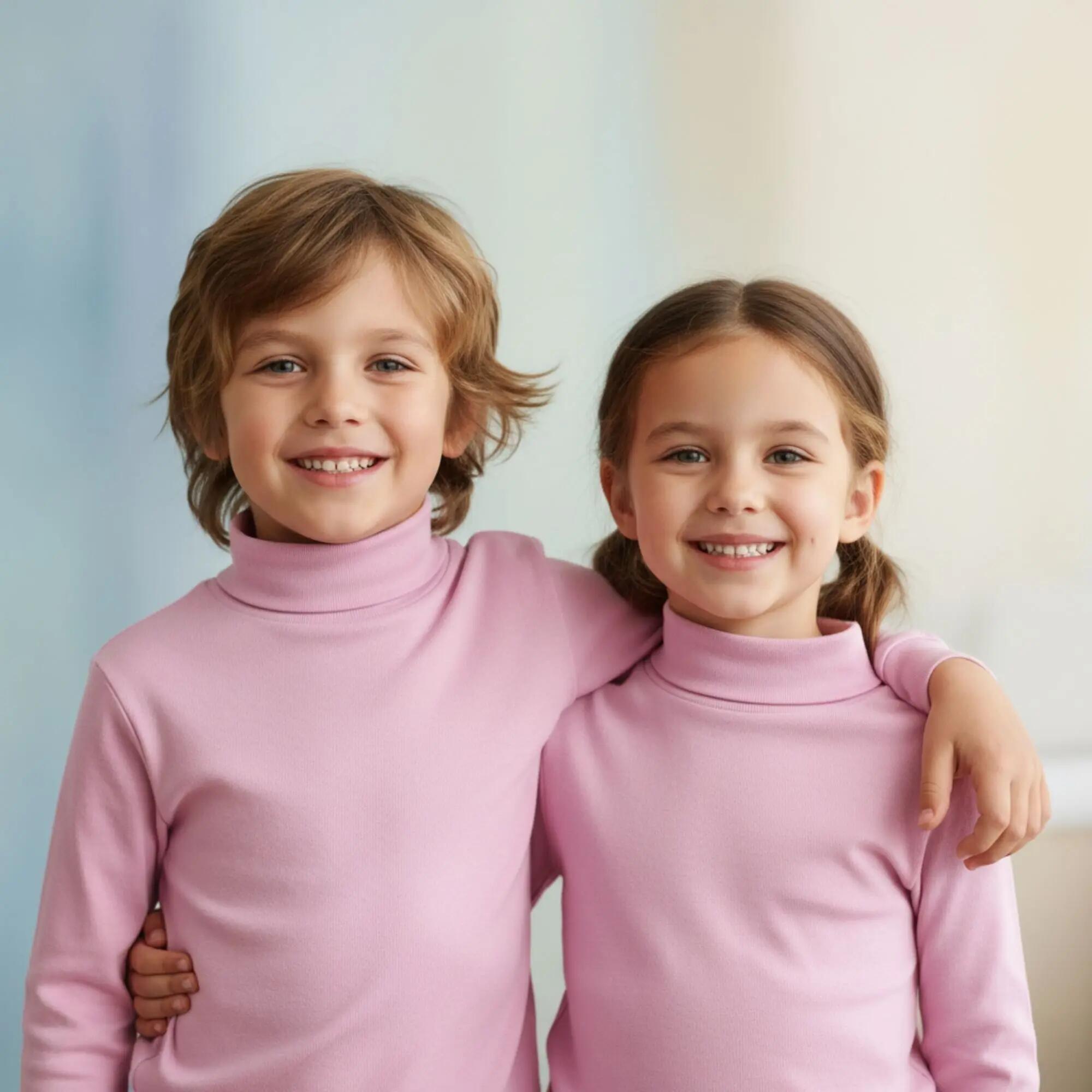 T-Shirt Thermique Manches Longues Enfant BABIDU Punt Nou Rose Poudré 3/7