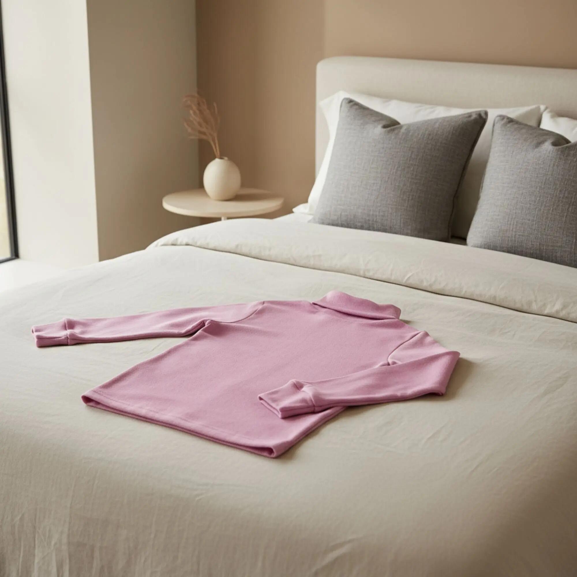 T-Shirt Thermique Manches Longues Enfant BABIDU Punt Nou Rose Poudré 2/7