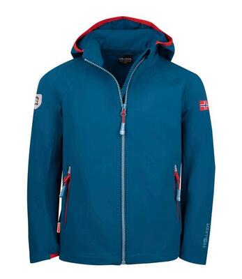 Kinder Softshelljacke Kvalvika Glühendes Blau/Trübes Gelb