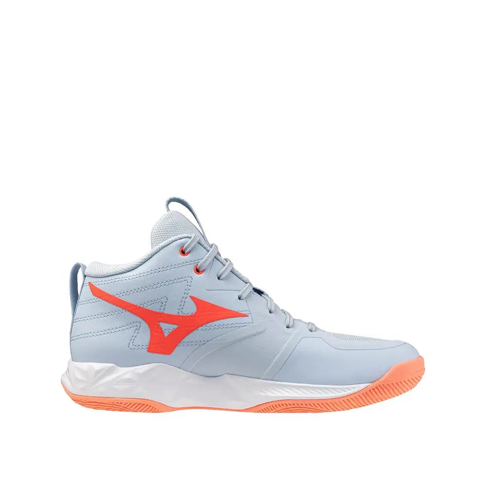 Sport schoenen Mizuno Wave Momentum Pro Mid Blauw/Oranje/Coral 4/6