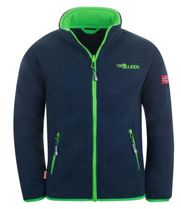 Kinder Fleece Jacke Oppdal XT Marineblau / Hellgrün