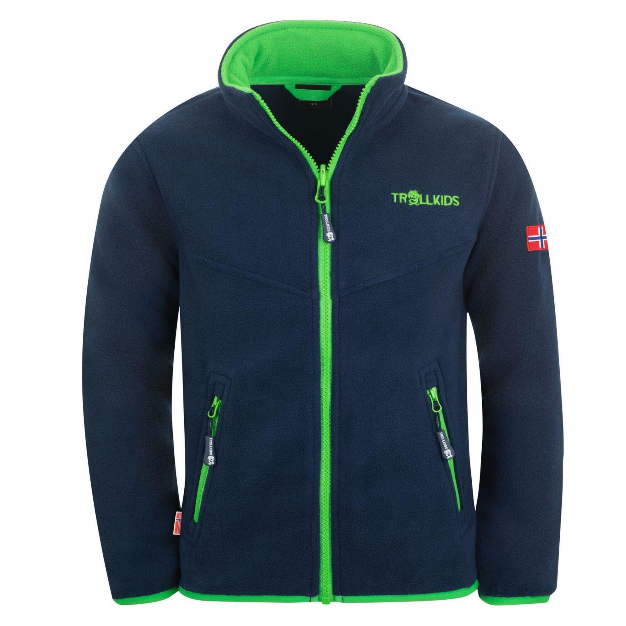 Oppdal XT children's fleece jacket navy blue / light green