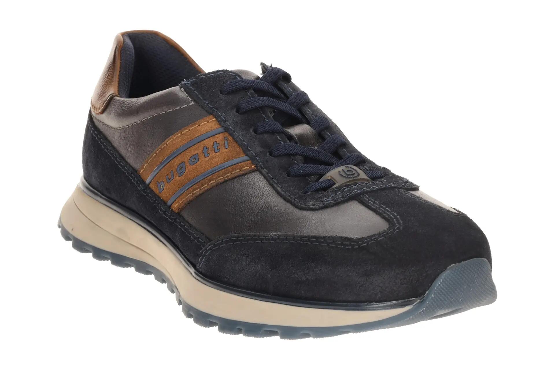 Bugatti Mens Leather Lace-Up Trainer Sneaker Shoes - Timon 3/8
