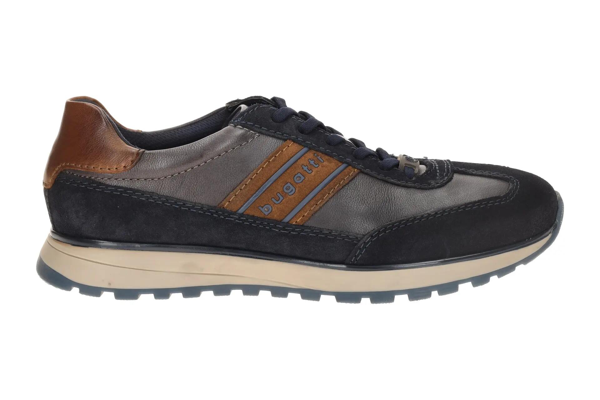 Bugatti Mens Leather Lace-Up Trainer Sneaker Shoes - Timon 2/8