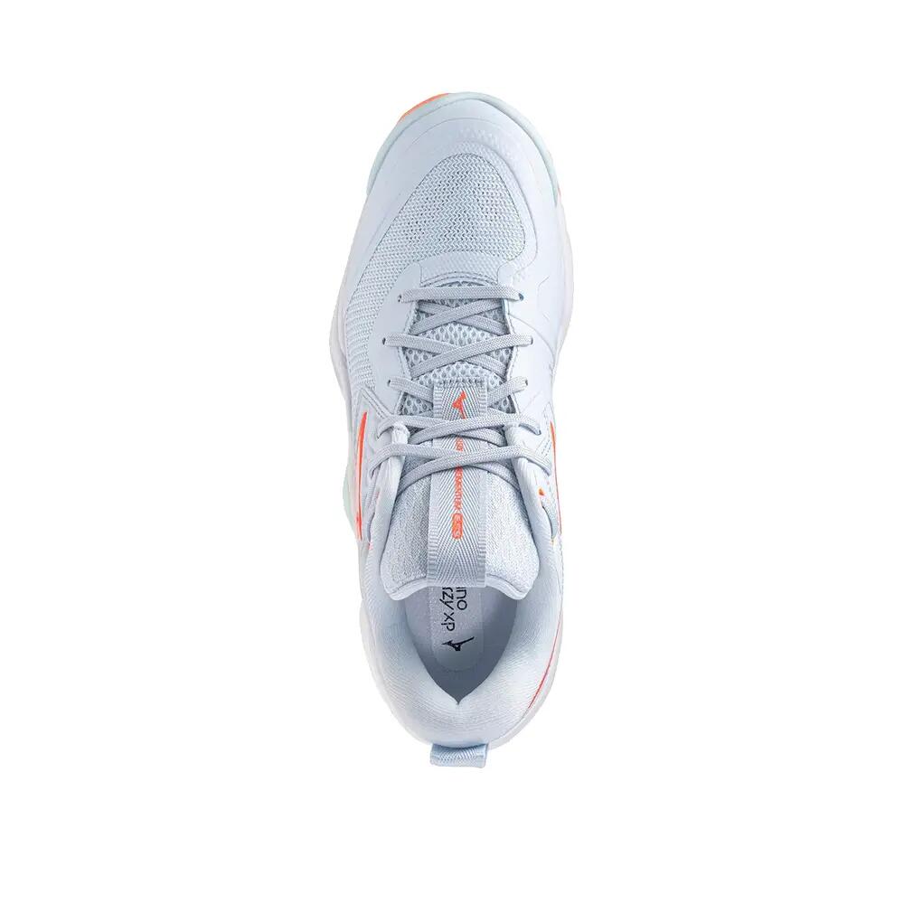 Mizuno Wave Momentum Elite Sneakers Blauw Finch/Wit/Oranje Lava 6/6