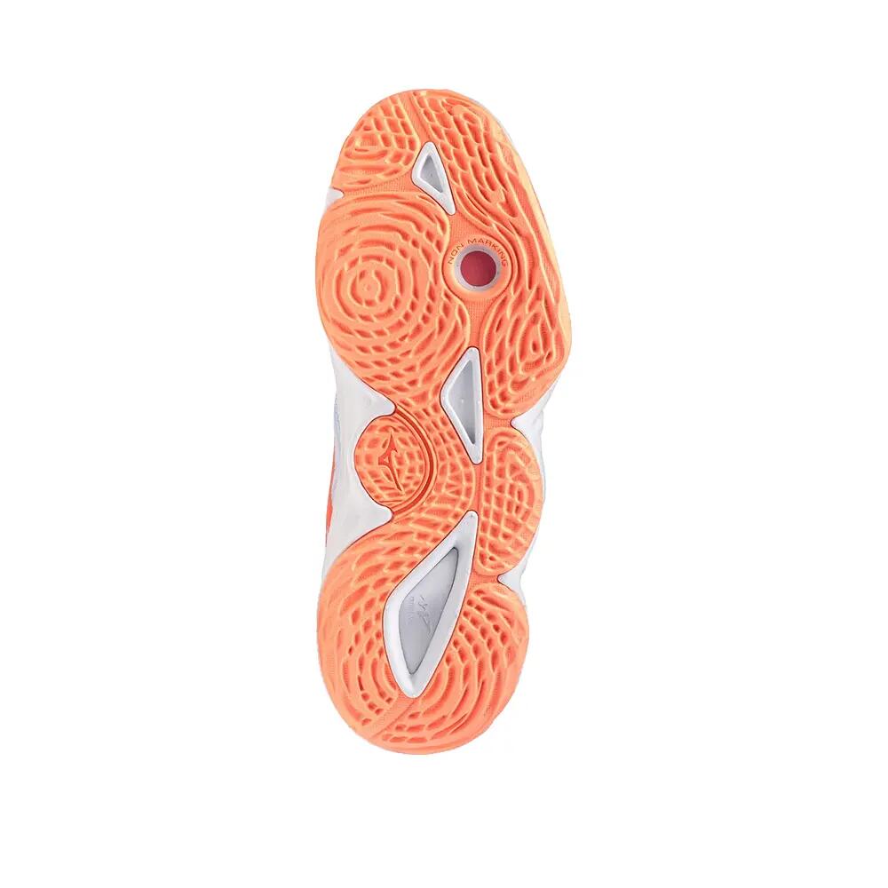 Mizuno Wave Momentum Elite Sneakers Blauw Finch/Wit/Oranje Lava 5/6