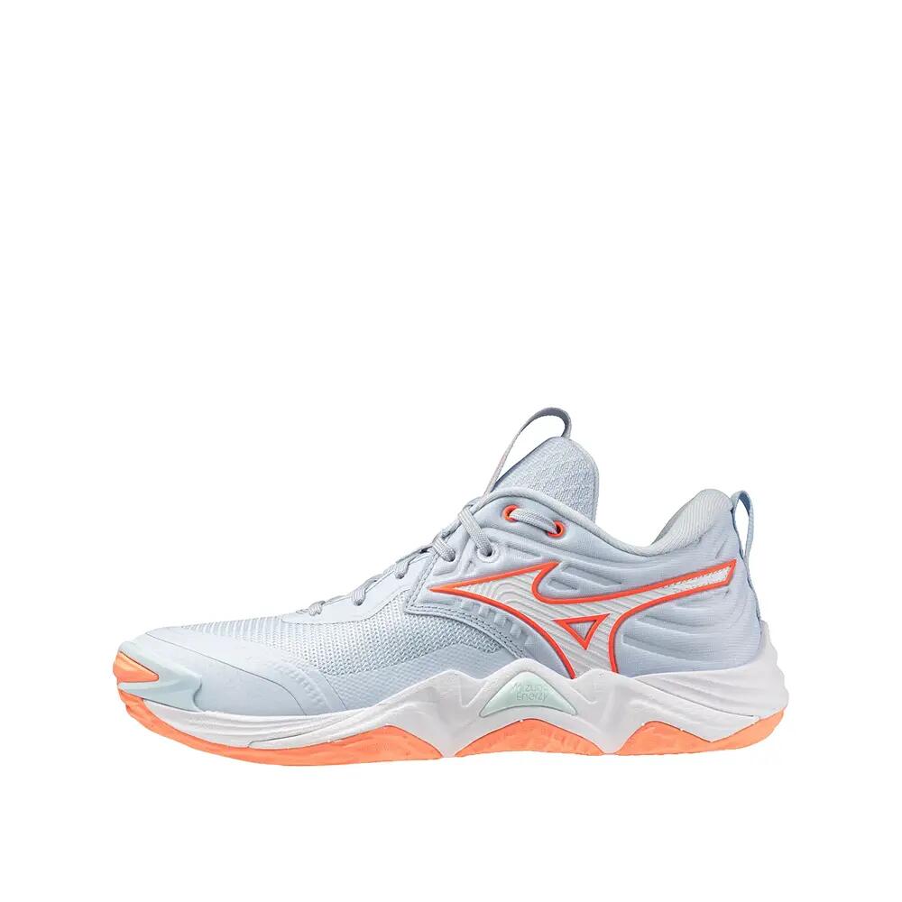Mizuno Wave Momentum Elite Sneakers Blauw Finch/Wit/Oranje Lava 2/6