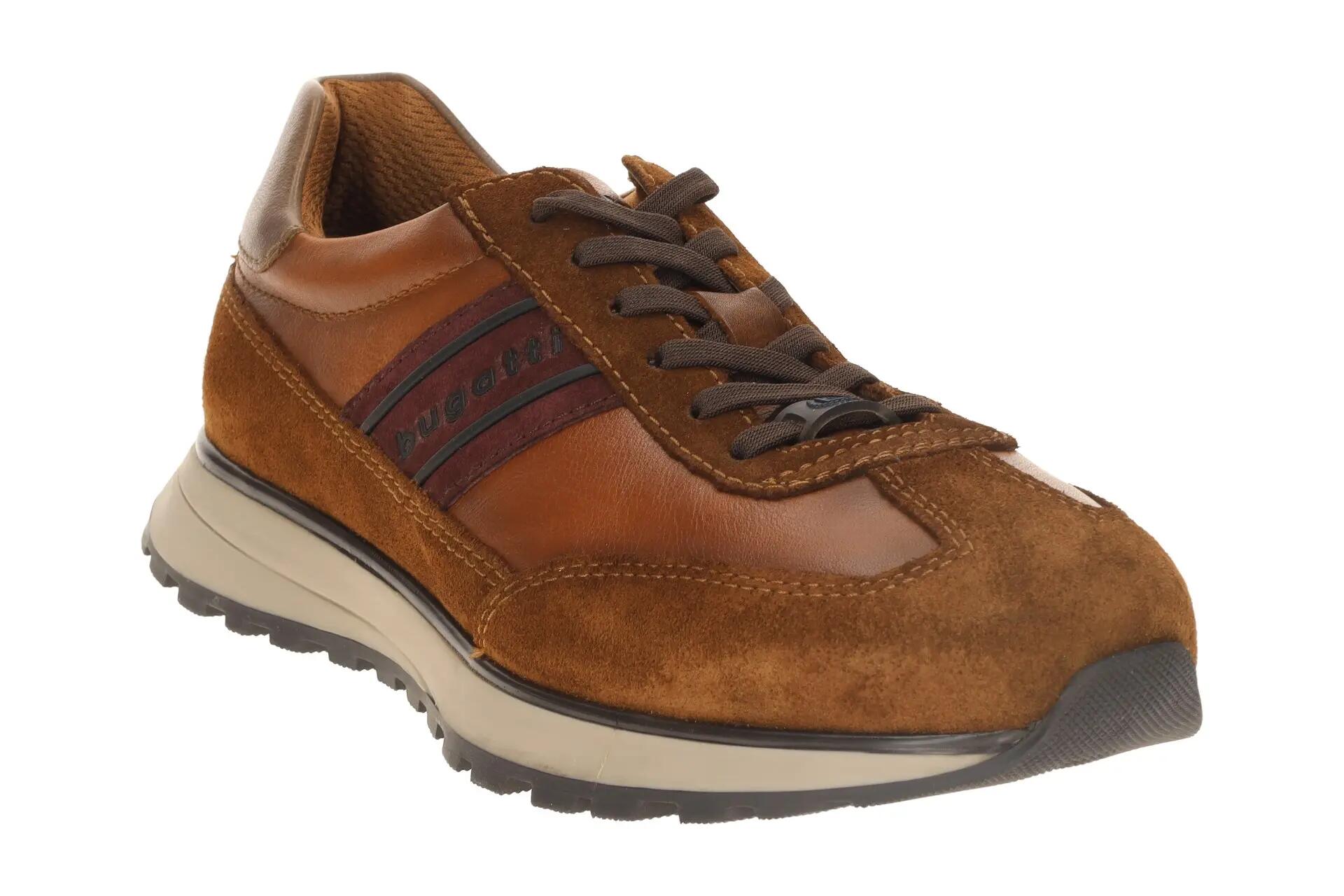 Bugatti Mens Leather Lace-Up Trainer Sneaker Shoes - Timon 3/8