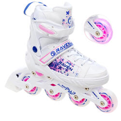 LED Luminous Roller Blade Ajustable Meia Blanco/Azul/Rosa