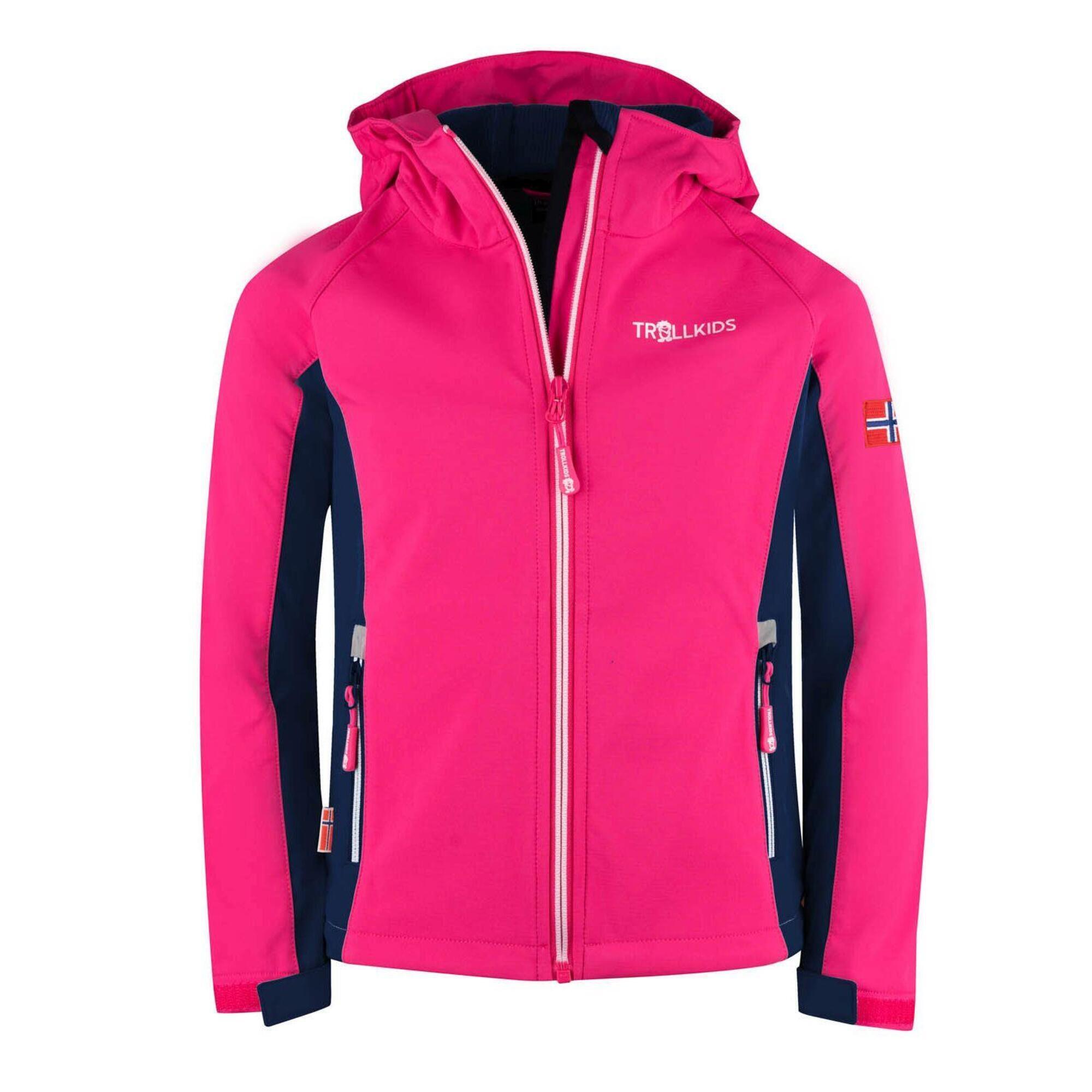 Veste enfant Kristiansand déperlante bleu marine/rose 1/3