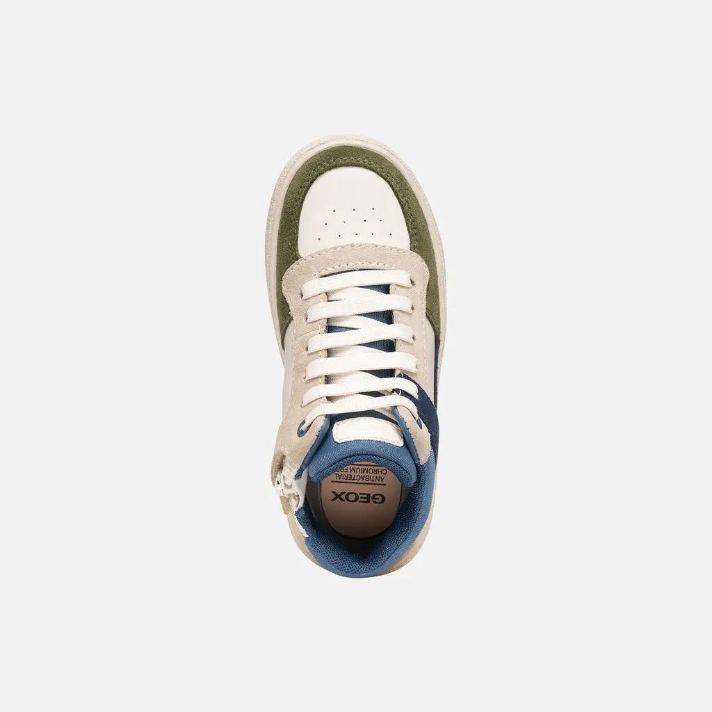 Baskets Garçon J THELEVEN BOY Ivoire Clair/Bleu Aviateur 6/7