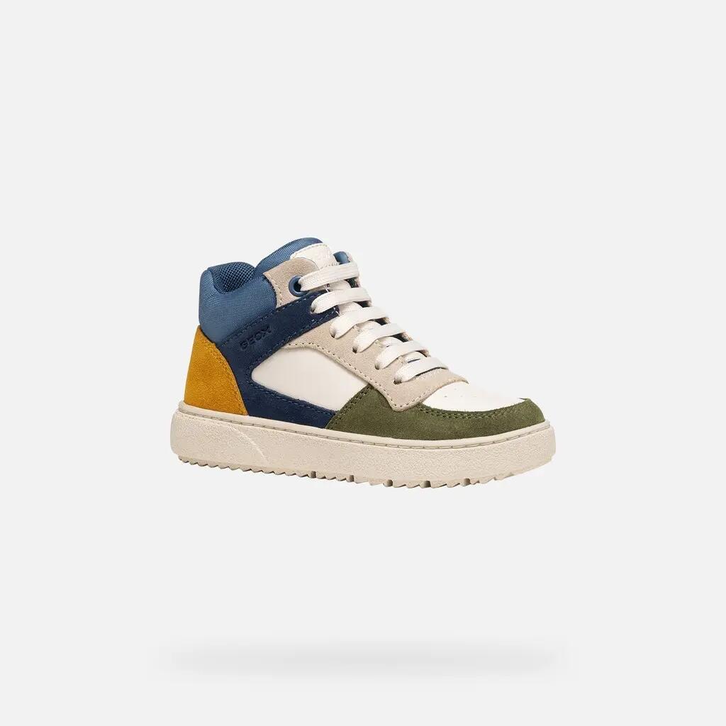 Baskets Garçon J THELEVEN BOY Ivoire Clair/Bleu Aviateur 3/7
