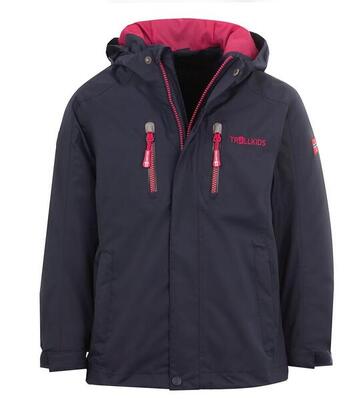 Kinder Regenjacke Femund Wasserdicht Marineblau / Pink