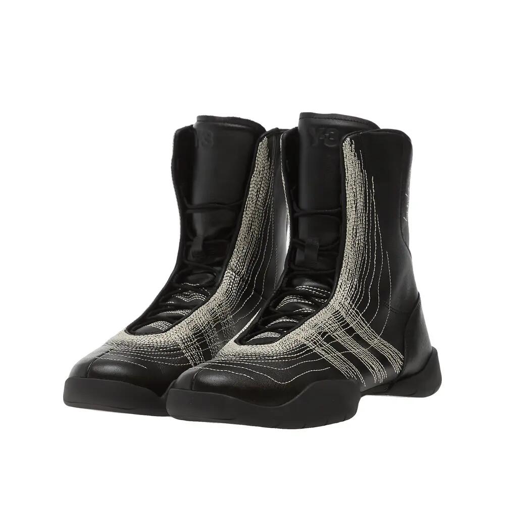 Y-3 Regu Stickerei Schuhe Schwarz/Aluminium 5/6