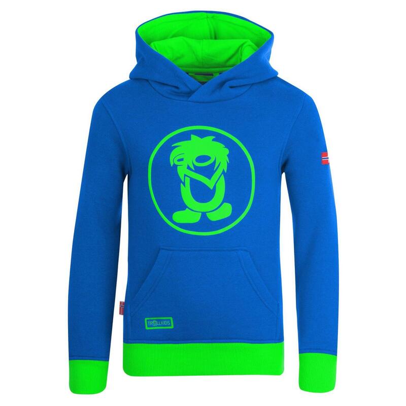 Sweat à capuche enfant Troll bleu moyen