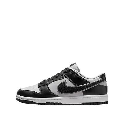 Nike dunk low chenille swoosh grijs zwart