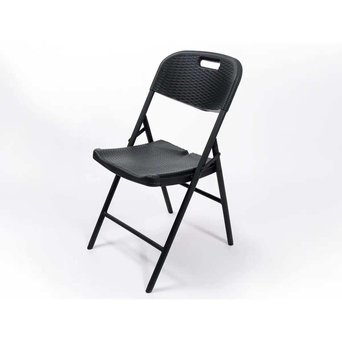 Masi Folding Chair Set of 2 – Weatherproof Black Rattan - 45 cm Seat Height 6/13
