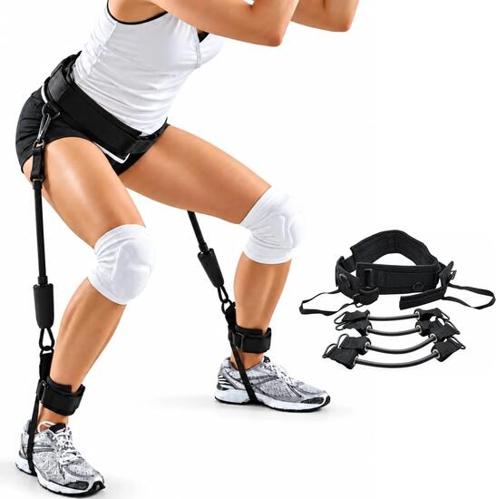 Entraîneur de résistance verticale fitness - Ceinture, sangles de cheville et 4