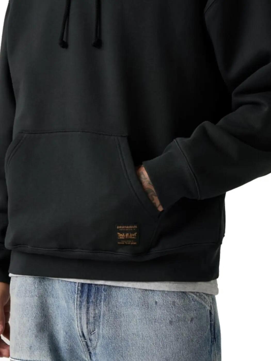 Felpe con cappuccio in pile da uomo Levis Levis workwear nero. 4/4