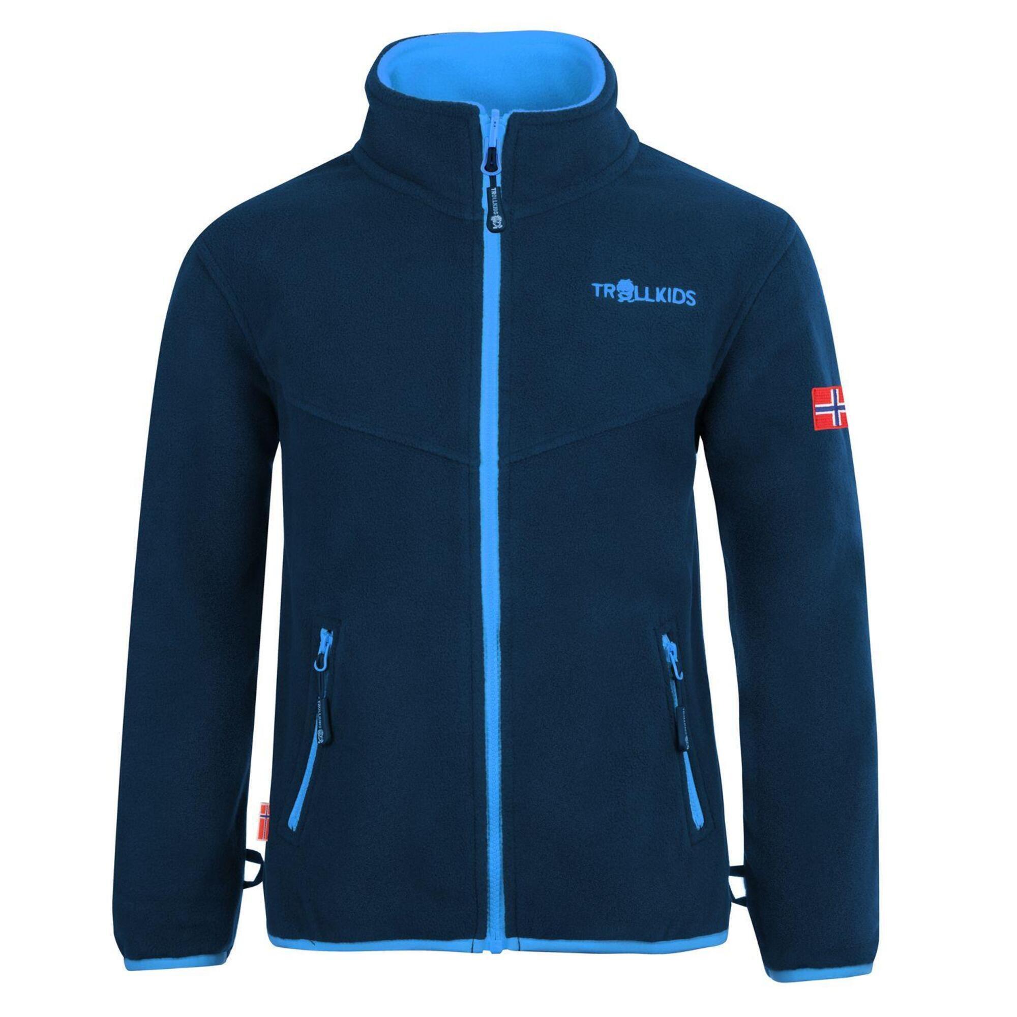TROLLKIDS Kinder Fleece Jacke Oppdal XT Marineblau / Mittelblau