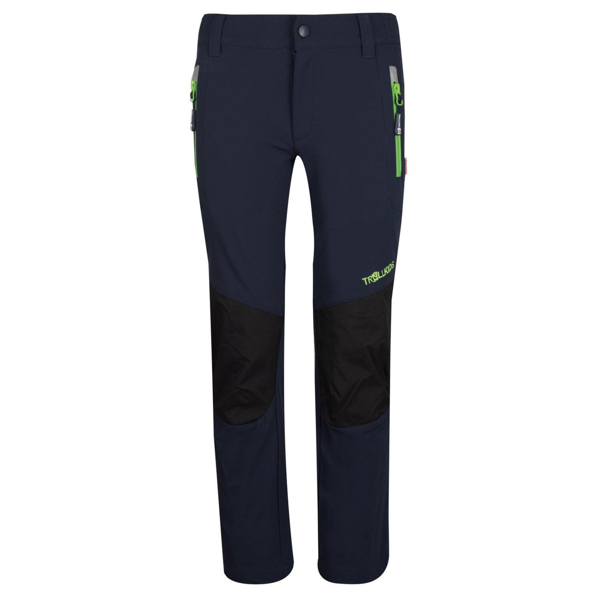 Lysefjord Pantaloni Softshell impermeabili per bambini blu navy / arancione