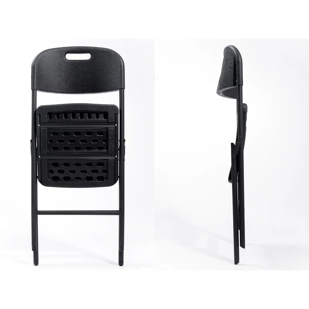 Masi Folding Chair Set of 2 – Weatherproof Black - 45 cm Seat Height 9/13