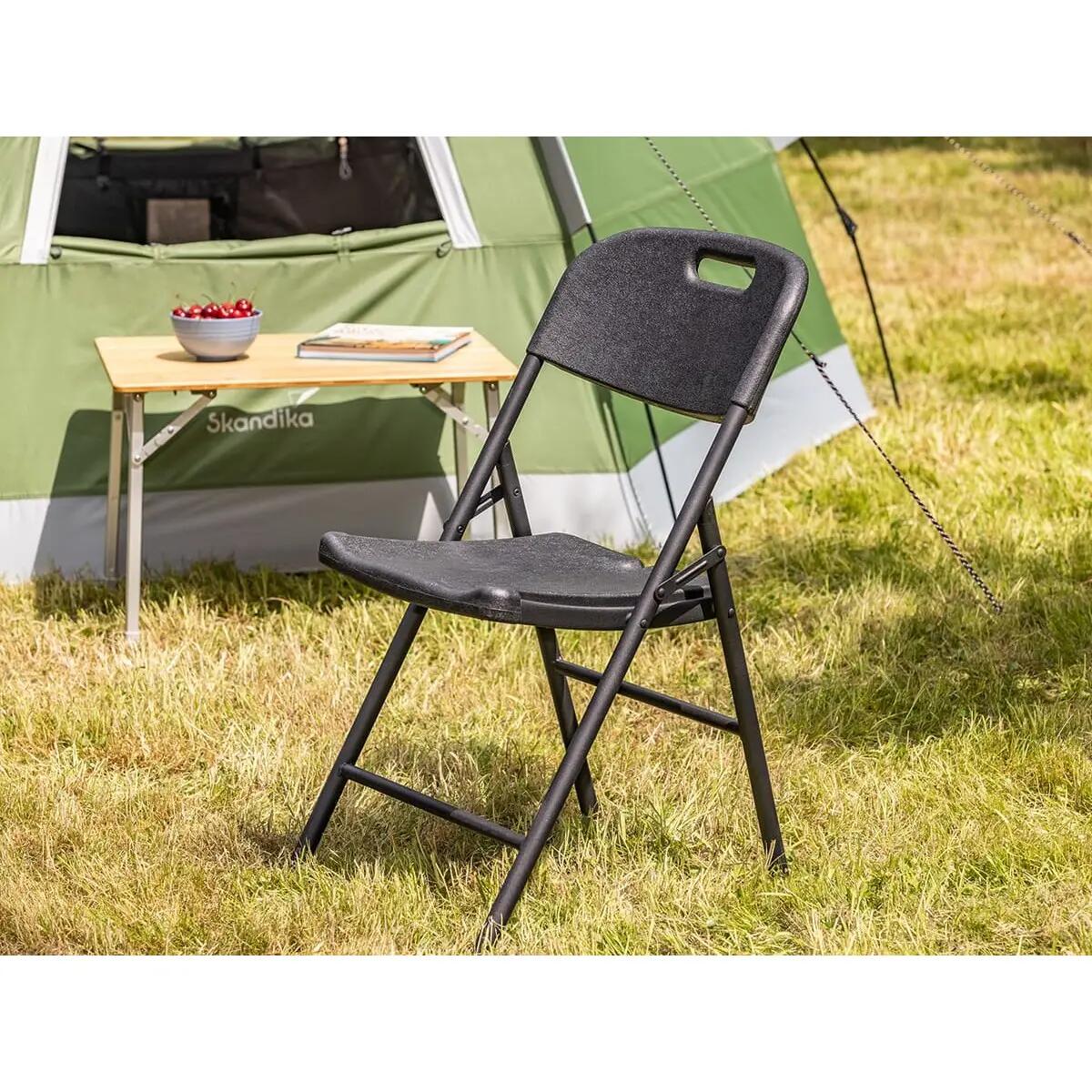 Masi Folding Chair Set of 2 – Weatherproof Black - 45 cm Seat Height 2/13
