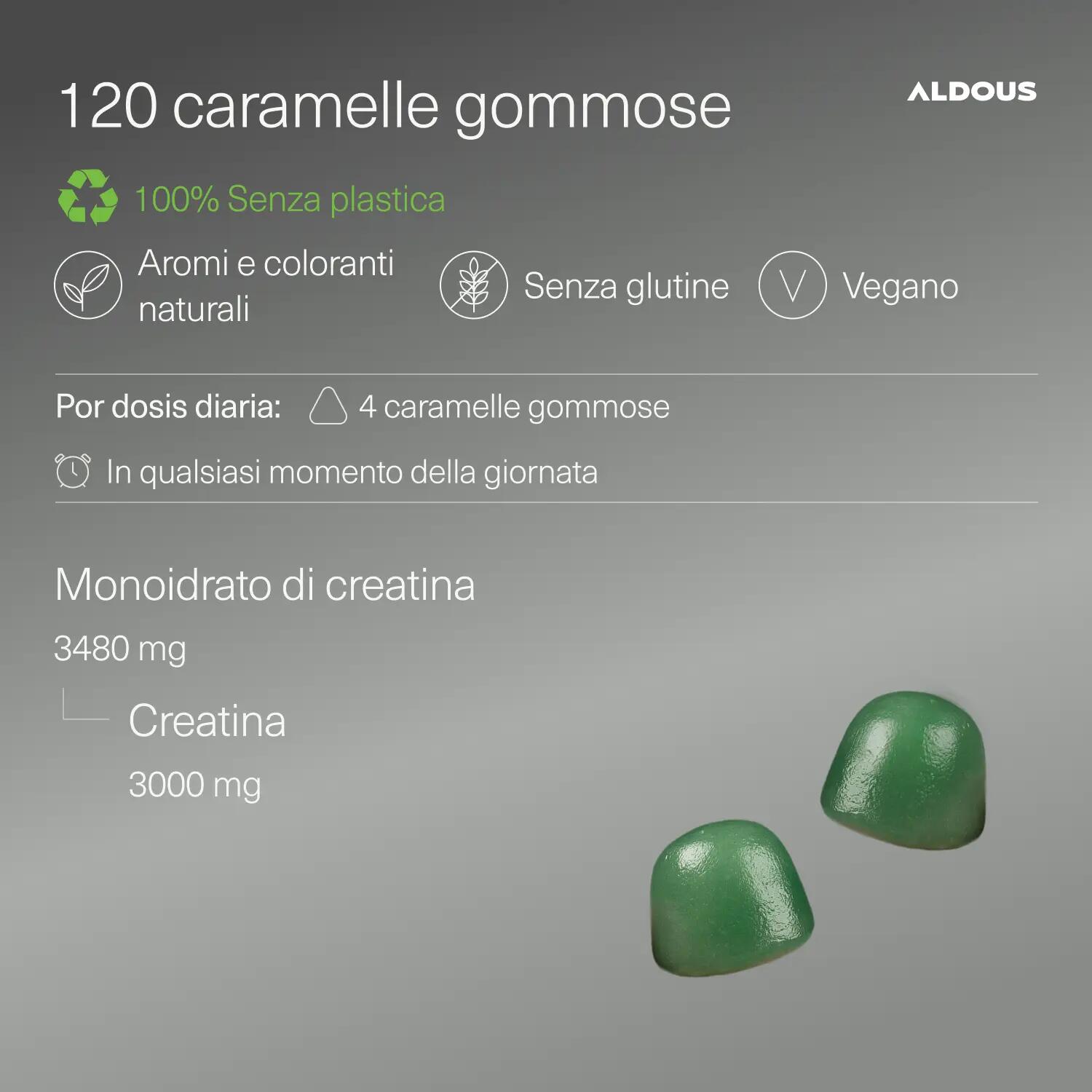 Creatina Monohidrato - 120 Gummies Sabor Manzana 3/6