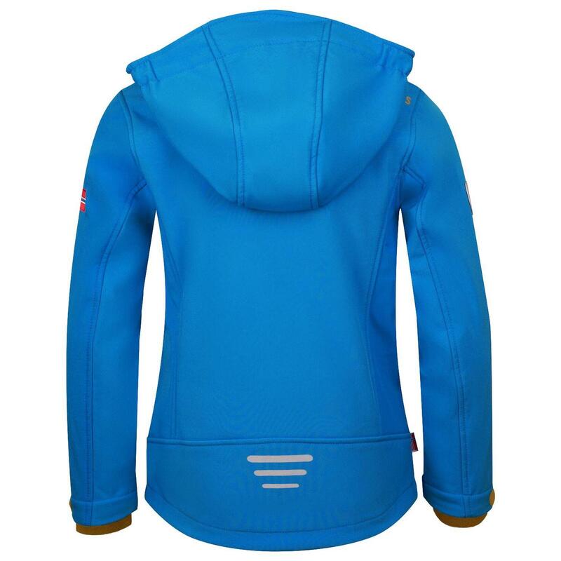 Kinder Softshell Jacke Trollfjord Azurblau/Bronze