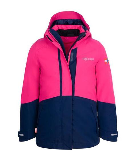 Mädchen 3-in-1-Funktionsjacke Skanden Helle Beere/Dunkelviolett/Hellmagenta