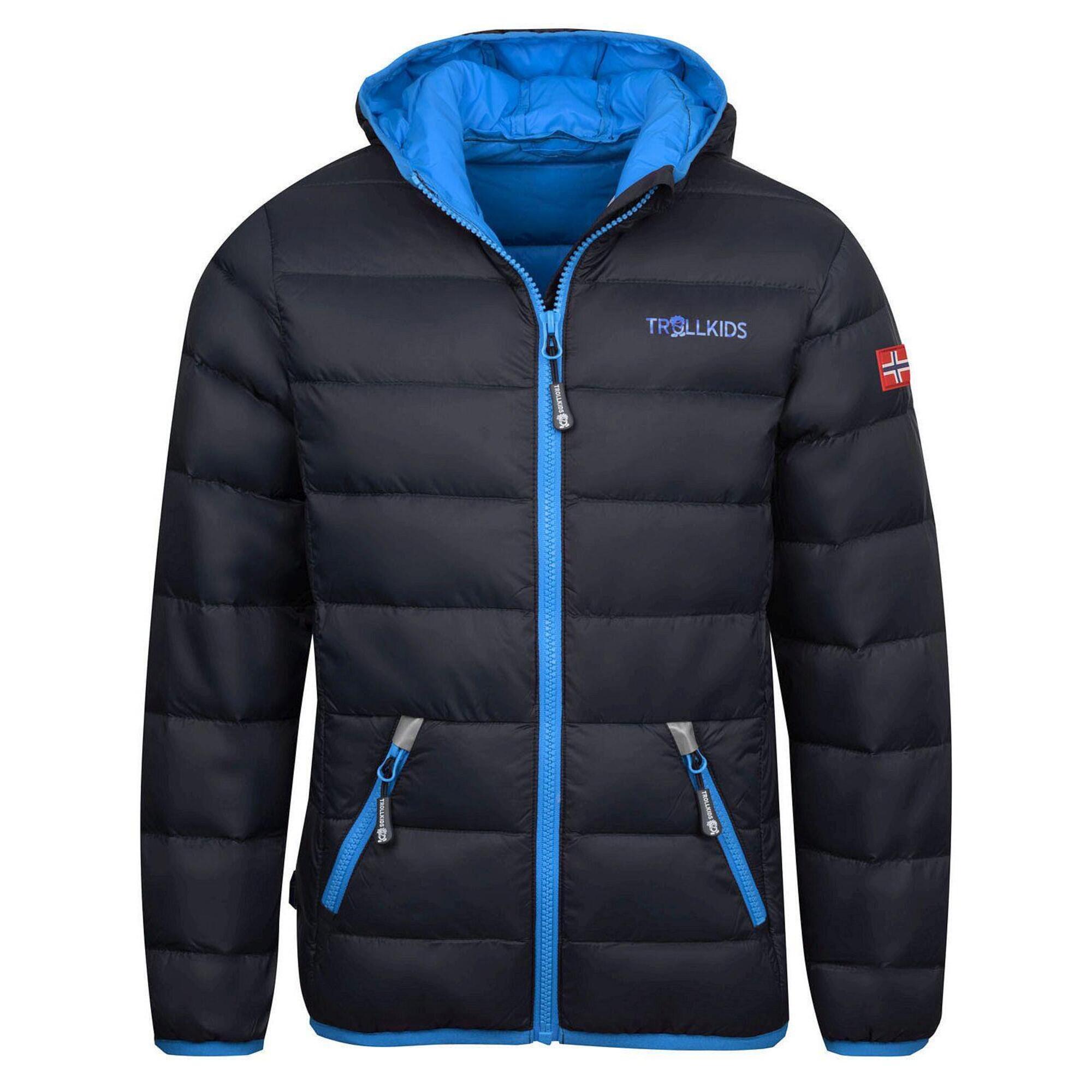Trollkids - Doudoune Pour Enfants Dovrefjell Anthracite / Bleu Moyen - Veste - Bleu|gris|marron -  3 À 4 Ans - Decathlon