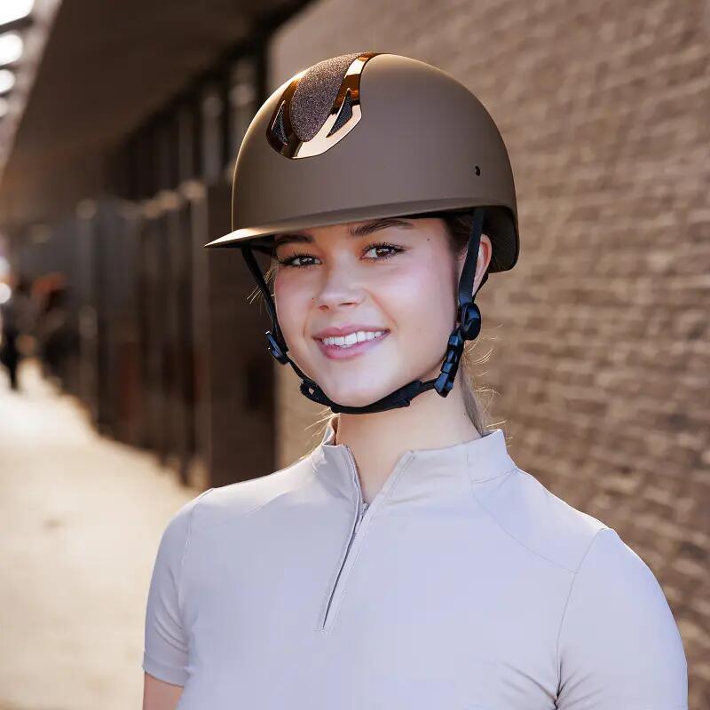 Harry's Horse Paardrijcap Pro F1 Mat Sparkle - Bruin 2/3
