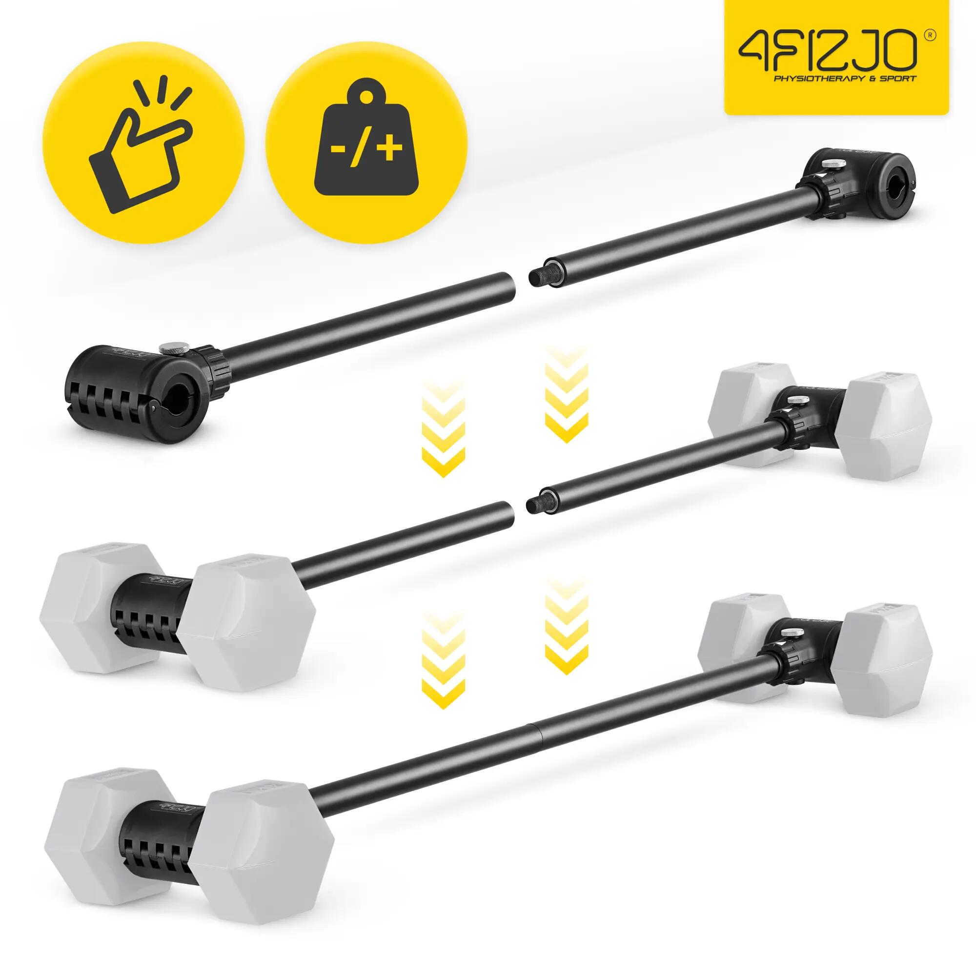 Adaptor reconversie gantere în halteră dreaptă 4FIZJO 6/15